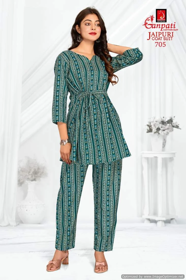 Ganpati Jaipuri Vol 7 Cotton Wholesale Kurti with Pant Catalog — Wholesale Kurtis, Ganpati wholesale from Surat - Gallery Image 12
